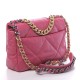 2CHANEL Goatskin Quilted Medium 19 Flap Dark Pink