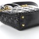 DIOR Crinkled Patent Cannage Small Lucky Badges My Lady Dior Black