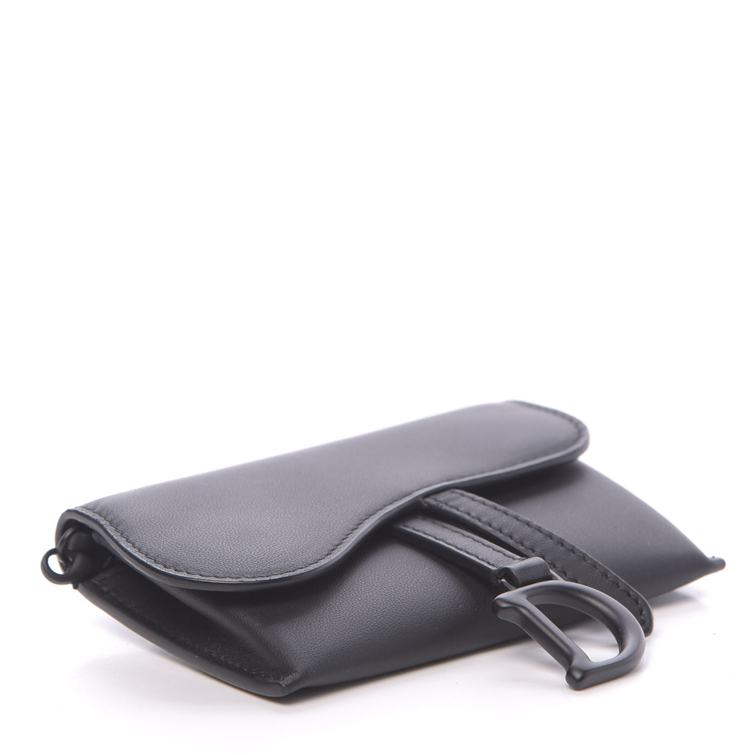 DIOR Ultra Matte Calfskin Nano Saddle Chain Pouch Black