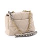 2CHANEL Lambskin Quilted Large 19 Flap Beige