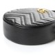 GUCCI Calfskin Matelasse Mini GG Marmont Round Shoulder Bag Black