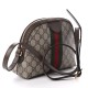 GUCCI GG Supreme Monogram Web Small Ophidia Shoulder Bag Brown