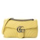 1GUCCI Calfskin Matelasse Small GG Marmont Shoulder Bag Pastel Yellow