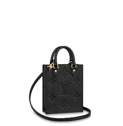 1Louis Vuitton Petit Sac Plat Bag Monogram Empreinte Leather Black Organ Bag