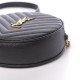 YSL Grain De Poudre Matelasse Chevron Quilted Round Vinyle Camera Bag Black