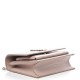 YSL Calfskin Crocodile Embossed Monogram Sunset Chain Wallet Marble Pink